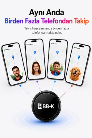 HBB-K Hapro Tag Ios & Android Uyumlu Airtag Akıllı Gps Takip Cihazı(SİYAH)