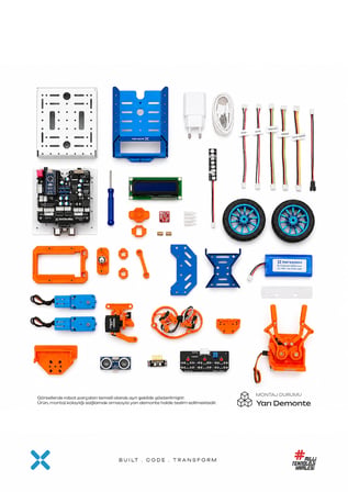 Harezmi X® Kaşif 8'i 1 Arada Programlanabilir Modüler Robot Seti - Deneyap Kart V2  ve  Enkoderli DC Motor Donanımlı 