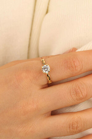 Sevgililer Günü Tektaş Altın Yüzük (IŞIKLI KUTU HEDİYELİ)