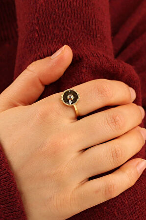 Kalemli Yuvarlak Altın Yüzük