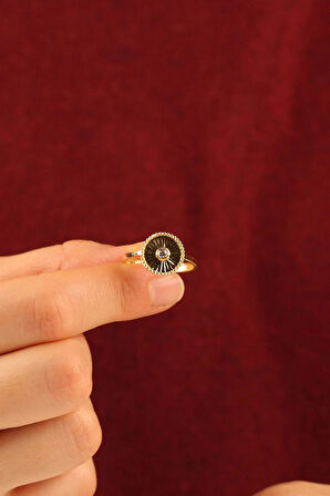 Kalemli Yuvarlak Altın Yüzük