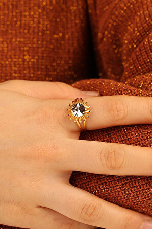 Yuvarlak Yaldızlı Altın Yüzük