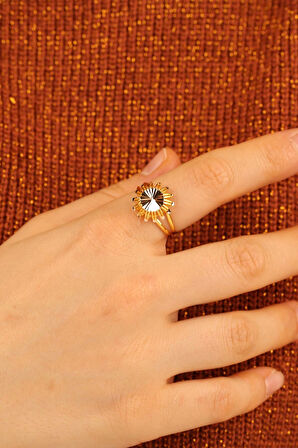 Yuvarlak Yaldızlı Altın Yüzük