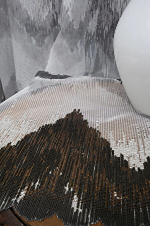 Harmony Gri Antrasit Siyah Füme Tül Yeni Moda Tasarım 1e 3 Kat Pileli Tül