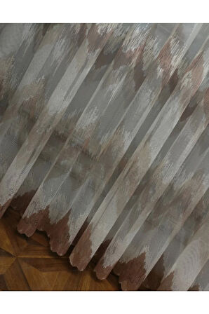 Bej Vizon Kahve Renk Tül 1e 3 Kat Pileli Tül