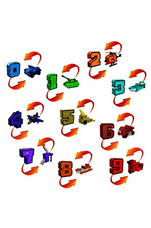 Pocket Morphers Dönüşebilen Numaralar 10'lu Set Kız Çocuk Eğitici Oyuncak Erkek Çocuk Oyuncaklar