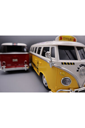 Uzaktan Kumandalı 2.4G 4 kanallı Radyo Kontrollü Kumandalı Otobüs Led Işıklı 1:16 Ölçekli