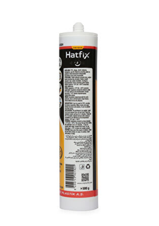 Hatfix Silikonize Mastik Gri 2 Adet 500Gr