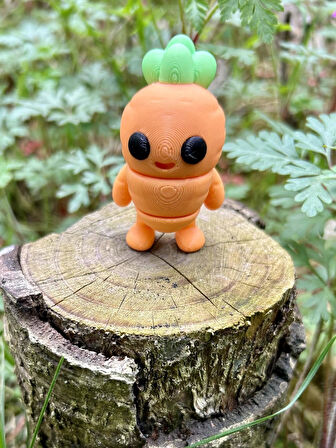 Havuç Oyuncak Figür - Kutunun En Cesur Zıplayanı 🥕3D Hareketli Organik Model -Orta Boy