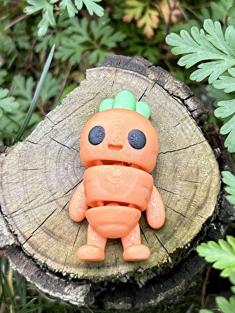 Havuç Oyuncak Figür - Kutunun En Cesur Zıplayanı 🥕3D Hareketli Organik Model -Orta Boy