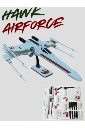 Hawk Airforce Maket Uçak Çocuk Gelişim Realistik YapBoz Puzzle Uçağı Savaş X-Wing Model