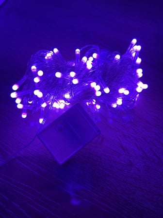 10m 100 Led Damla Uçlu Pembe Işık Şeffaf Kablo