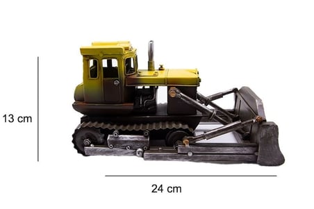 Dekoratif Metal Buldozer Biblo