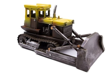 Dekoratif Metal Buldozer Biblo