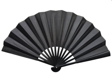 Plastik Kumaş Yelpaze 12'li Siyah