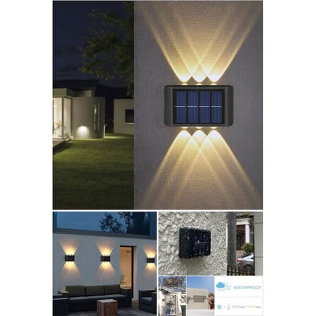 2'li Solar Duvar Aydınlatması 6 Ledli Gün Işığı