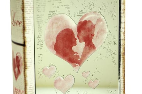Kutu Kitap Aynalı Valentine Dekoratif Hediyelik