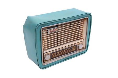 Dekoratif Metal Radyo Kumbaralı Vintage Hediyelik