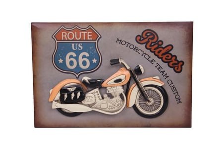 Motorsiklet Tablo Pano Vintage Dekoratif Ev Ofis Hediyelik