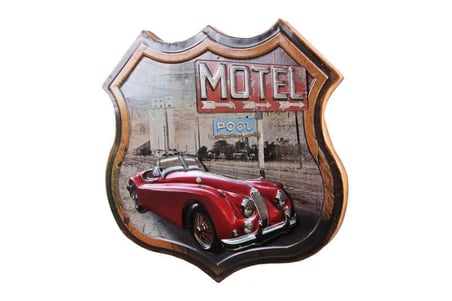 Dekoratif 3D Motel &Kırmızı Chevrolet Temalı Duvar Panosu