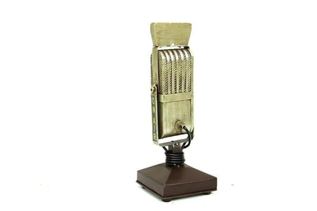 Dekoratif Metal Mikrofon Obje Biblo Vintage Hediyelik