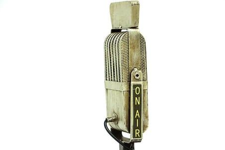 Dekoratif Metal Mikrofon Obje Biblo Vintage Hediyelik