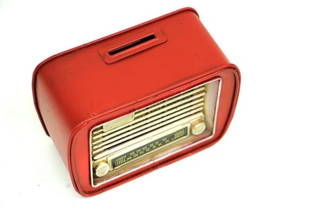 Dekoratif Metal Radyo Kumbara Vintage Ev Ofis Hediyelik