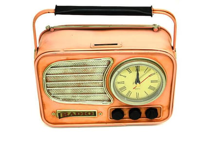 Dekoratif Metal Radyo Saat Masa Saati Vintage Ev Ofis Hediyelik