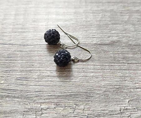 Hdmarketim Şambala Model Swarovski Taşlı Siyah Sallantılı Küpe