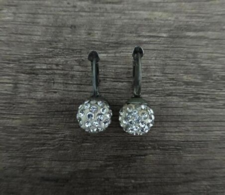Hdmarketim Şambala Model Swarovski Taşlı Beyaz Sallantılı Küpe