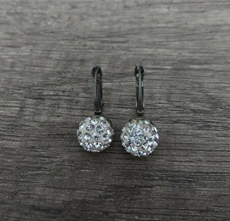 Hdmarketim Şambala Model Swarovski Taşlı Beyaz Sallantılı Küpe