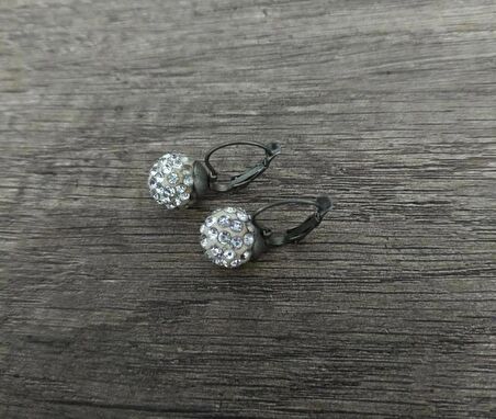 Hdmarketim Şambala Model Swarovski Taşlı Beyaz Sallantılı Küpe