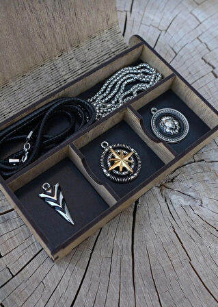 Bohem Tarzı Kolye Seti zincirli kutulu Unisex