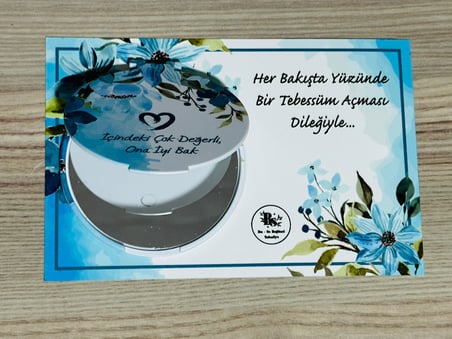 Hediyelik Katlanır Cep Aynası - Kadın Çanta İçi Makyaj Aynası 5 Adet Pembe