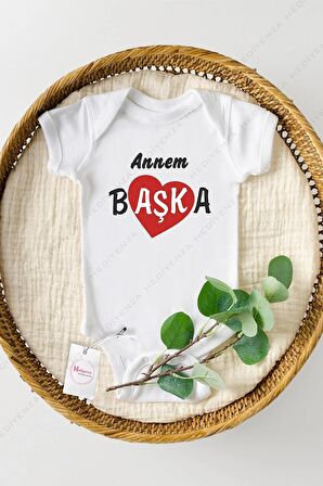 Annem Başka Özel Tasarım Bebek Zıbın Pamuklu Çıtçıtlı Body