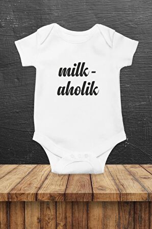 Milk aholik Özel Tasarım Bebek Zıbın Pamuklu Çıtçıtlı Body