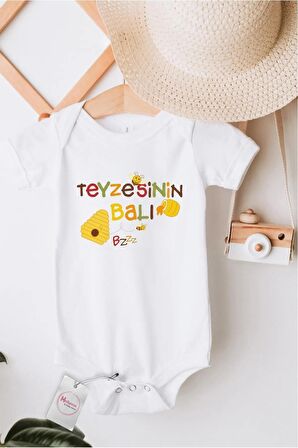 Teyzesinin Balı Özel Tasarım Bebek Zıbın Pamuklu Çıtçıtlı Body