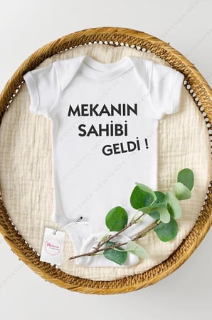 Mekanın Sahibi Geldi Özel Tasarım Bebek Zıbın Pamuklu Çıtçıtlı Body