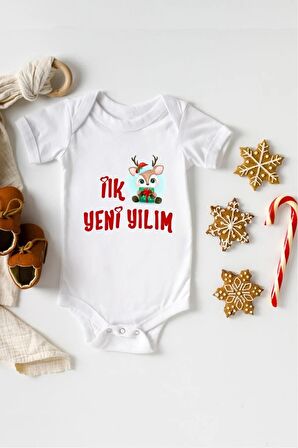 İlk Yeni Yılım Özel Tasarım Bebek Zıbın Pamuklu Çıtçıtlı Body