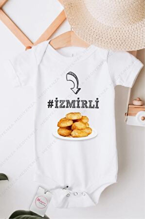 İzmirli Özel Tasarım Bebek Zıbın Pamuklu Çıtçıtlı Body
