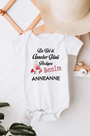 Bu Yıl ki Anneler Günü Hediyen Benim Anneanne Özel Tasarım Bebek Zıbın Pamuklu Çıtçıtlı Body