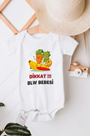 Dikkat BLW Bebesi Özel Tasarım Bebek Zıbın Pamuklu Çıtçıtlı Body