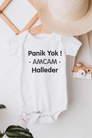 Panik Yok Amcam Halleder Özel Tasarım Bebek Zıbın Pamuklu Çıtçıtlı Body