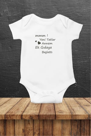 Mmm Yeni Tatlar Özel Tasarım Bebek Zıbın Pamuklu Çıtçıtlı Body