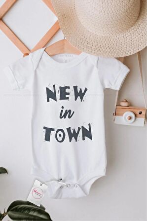 New in Town Özel Tasarım Bebek Zıbın Pamuklu Çıtçıtlı Body