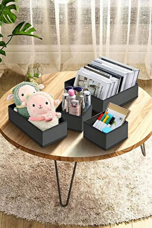 4'lü Dolap Içi Ve Çekmece Içi Düzenleyici Organizer Giysi, Çorap, Iç Çamaşırı Saklama Kutu Seti