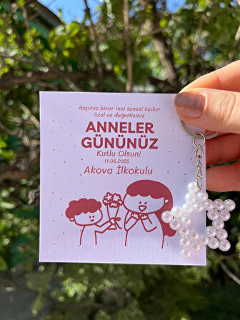 15 adet inci yıldız anahtarlık anneler günü doğum nikah düğün kına nişan sünnet