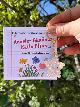 15 adet anneler günü Kına düğün inci yıldız anahtarlık 