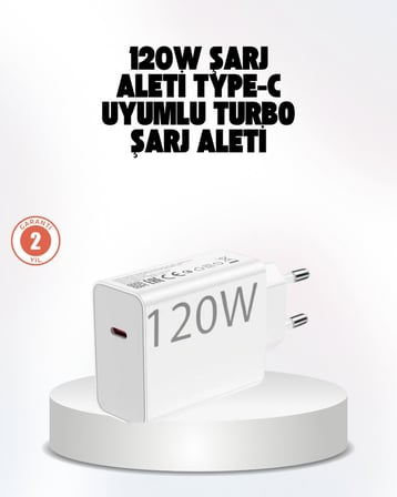 120W Güçlü Hızlı Şarj Adaptörü ve Type-C Kablo Seti – Güvenli Şarj Teknolojisi
