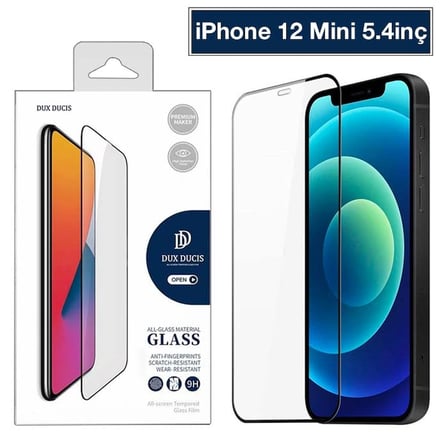 Dux Ducis iPhone 12 Mini 5.4 Tempered Cam Ekran Koruyucu 10D Full Kaplama-(5775)